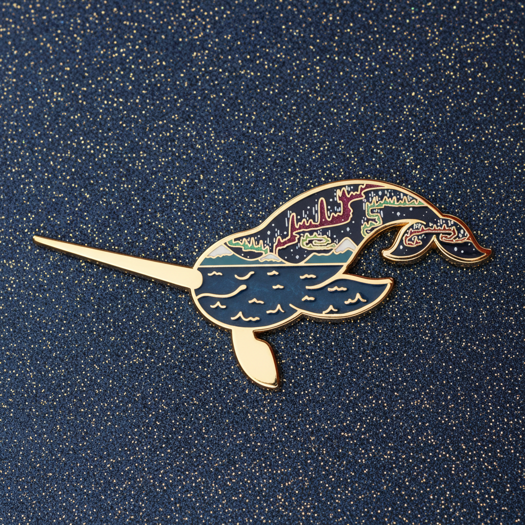 Aurora Narwhal Enamel Pin