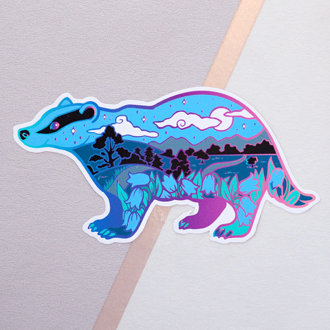 Night Badger Vinyl Sticker