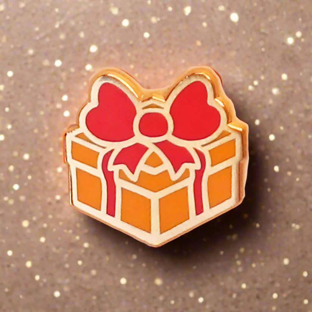 Orange Present Mini Pin