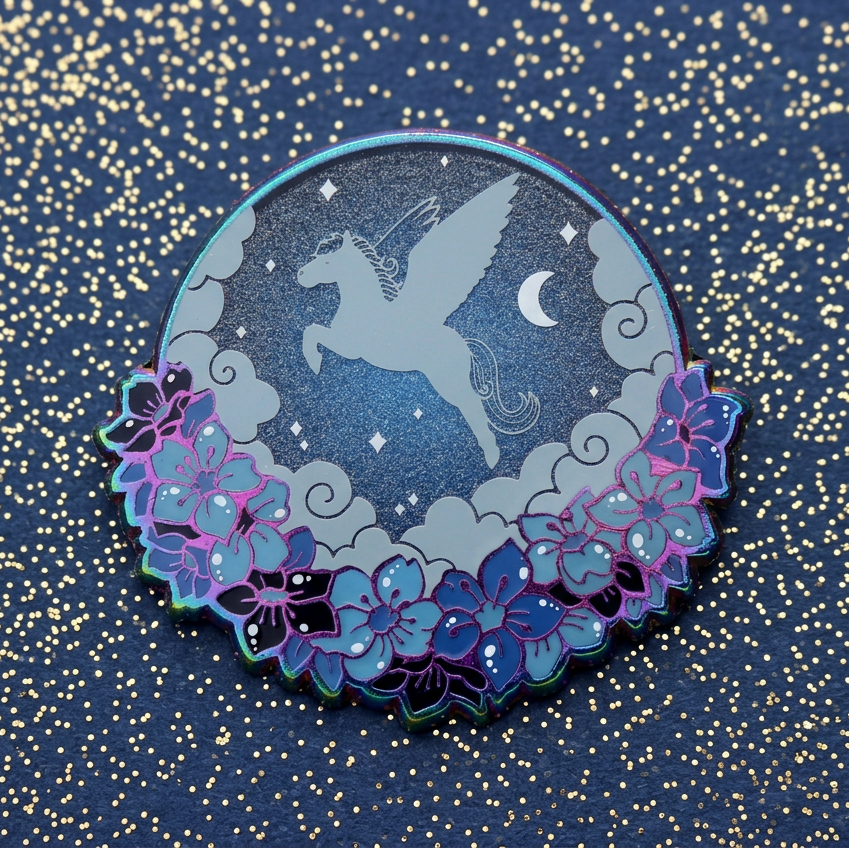Pegasus Skybound Silhouette Enamel Pin