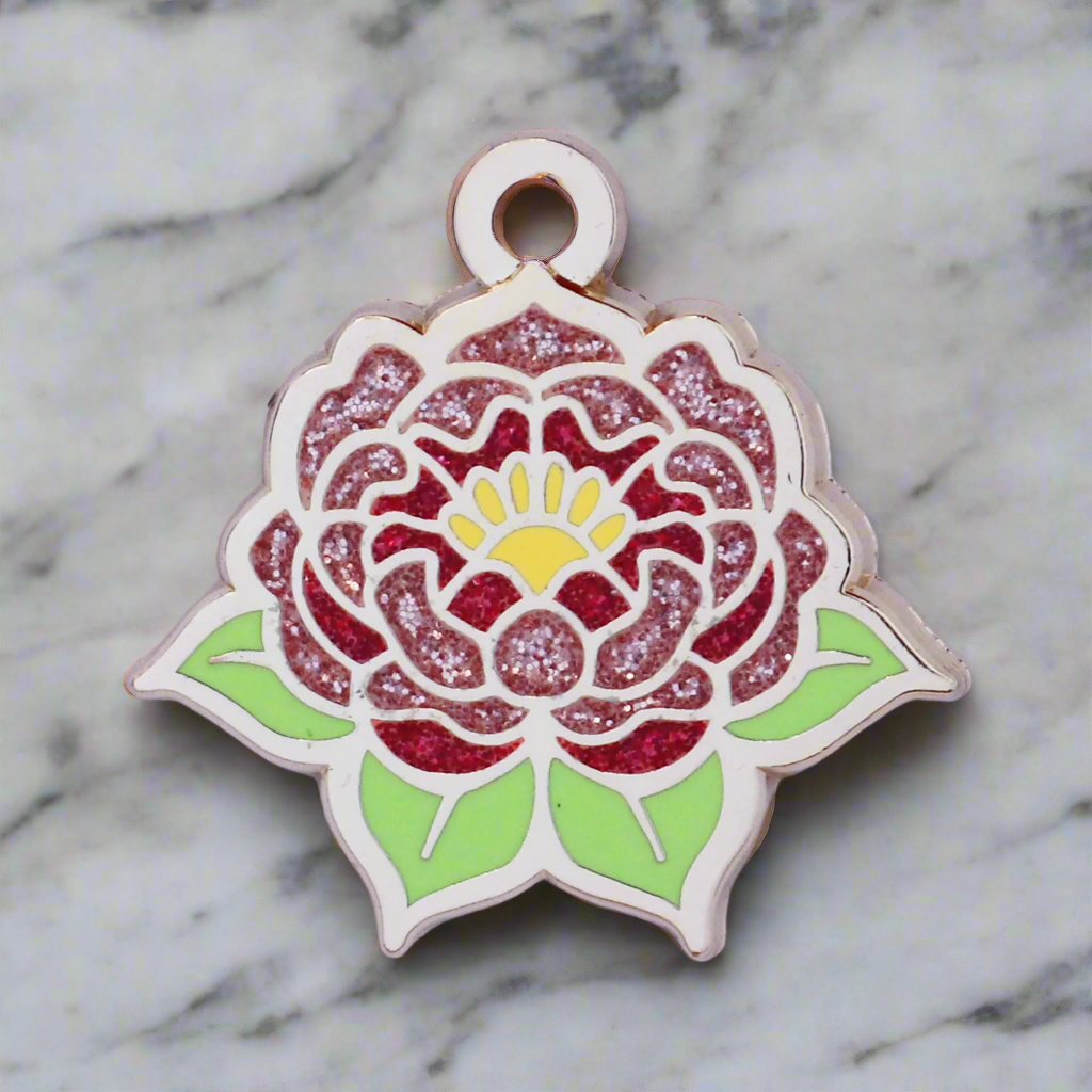 Peony Engraveable ID Pet Tag Charm