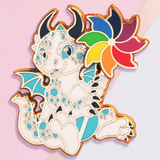Eight Winged Pinwheel Dragon Enamel Pin