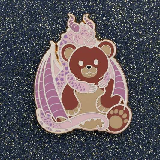 Plushie Hoarder Dragon Enamel Pin