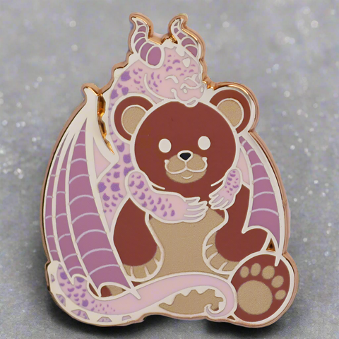 Plushie Hoarder Dragon Enamel Pin