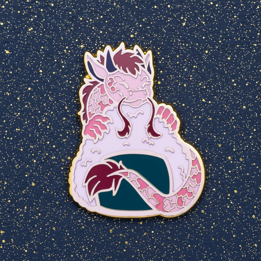 Pink Onigiri Dragon Enamel Pin