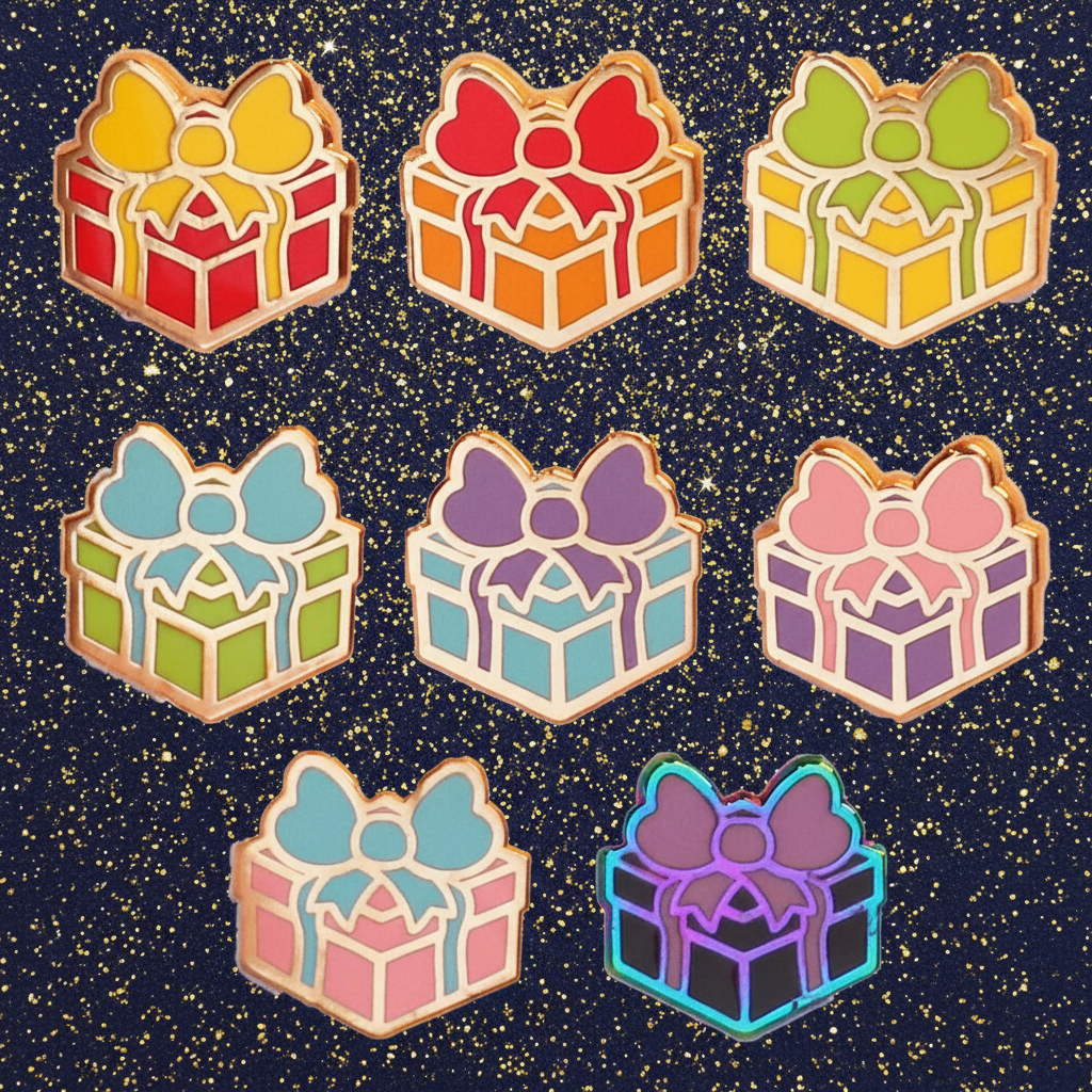 Orange Present Mini Pin