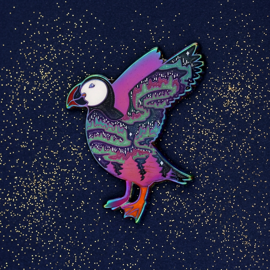 Aurora Arc Puffin Enamel Pin