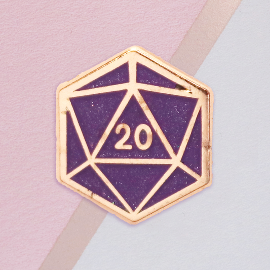 Purple Dice D20 Mini Pin