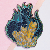 Limited Edition Rainbow Metal Crystal Dragon Enamel Pin