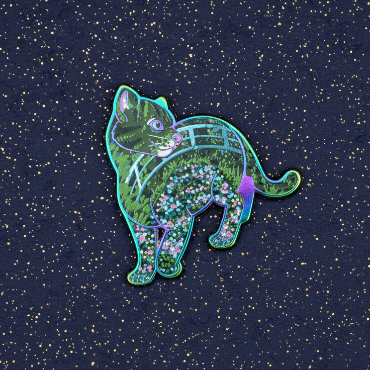 Monet Cat Rainbow Enamel Pin