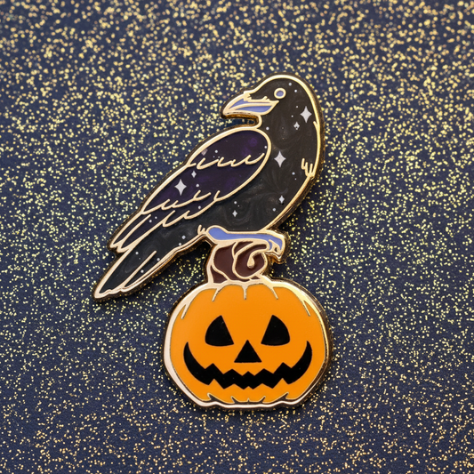 Spooky Raven Enamel Pin