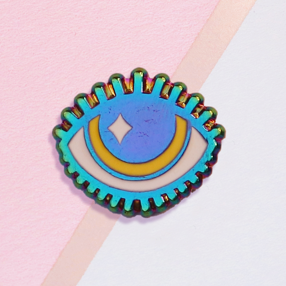 Rainbow Hooded Eye Mini Pin