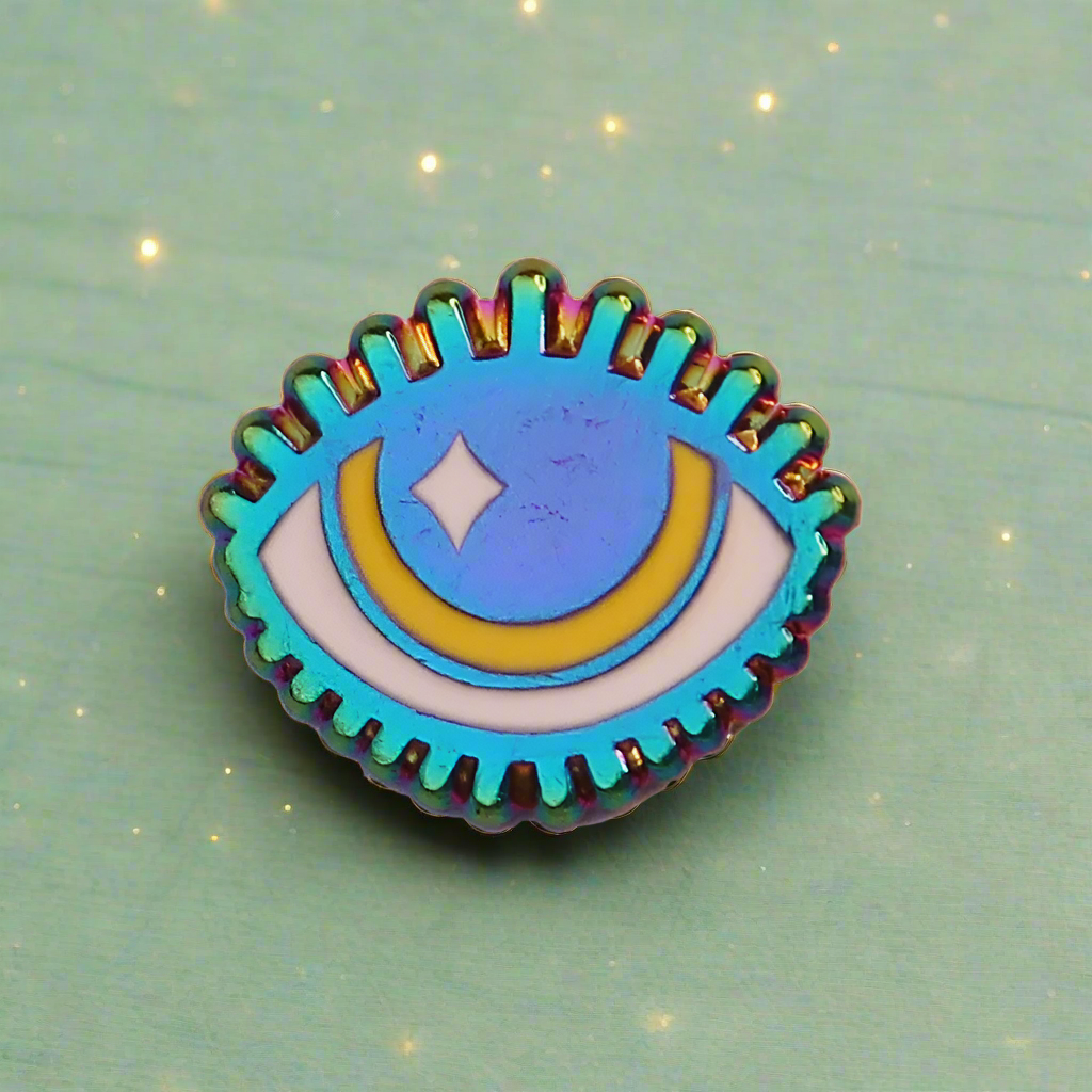 Rainbow Hooded Eye Mini Pin