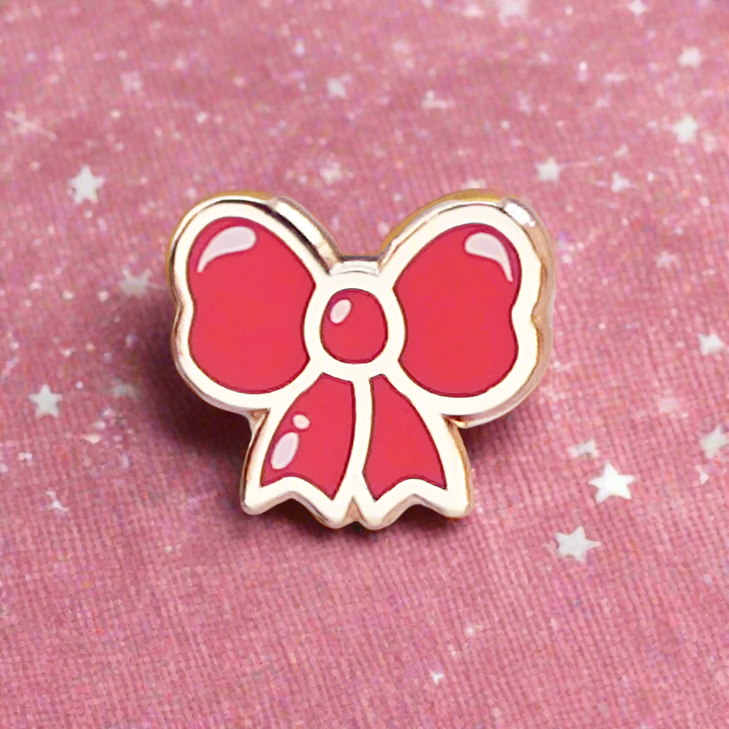 Red Bow Mini Pin
