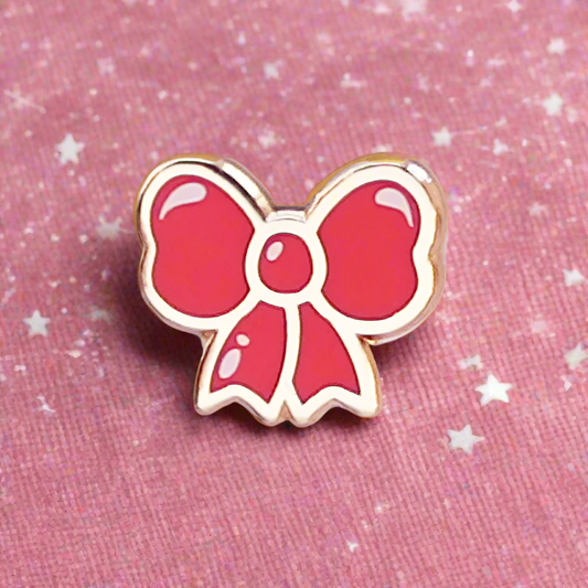 Red Bow Mini Pin