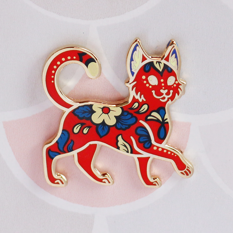 Red Cat Enamel Pin