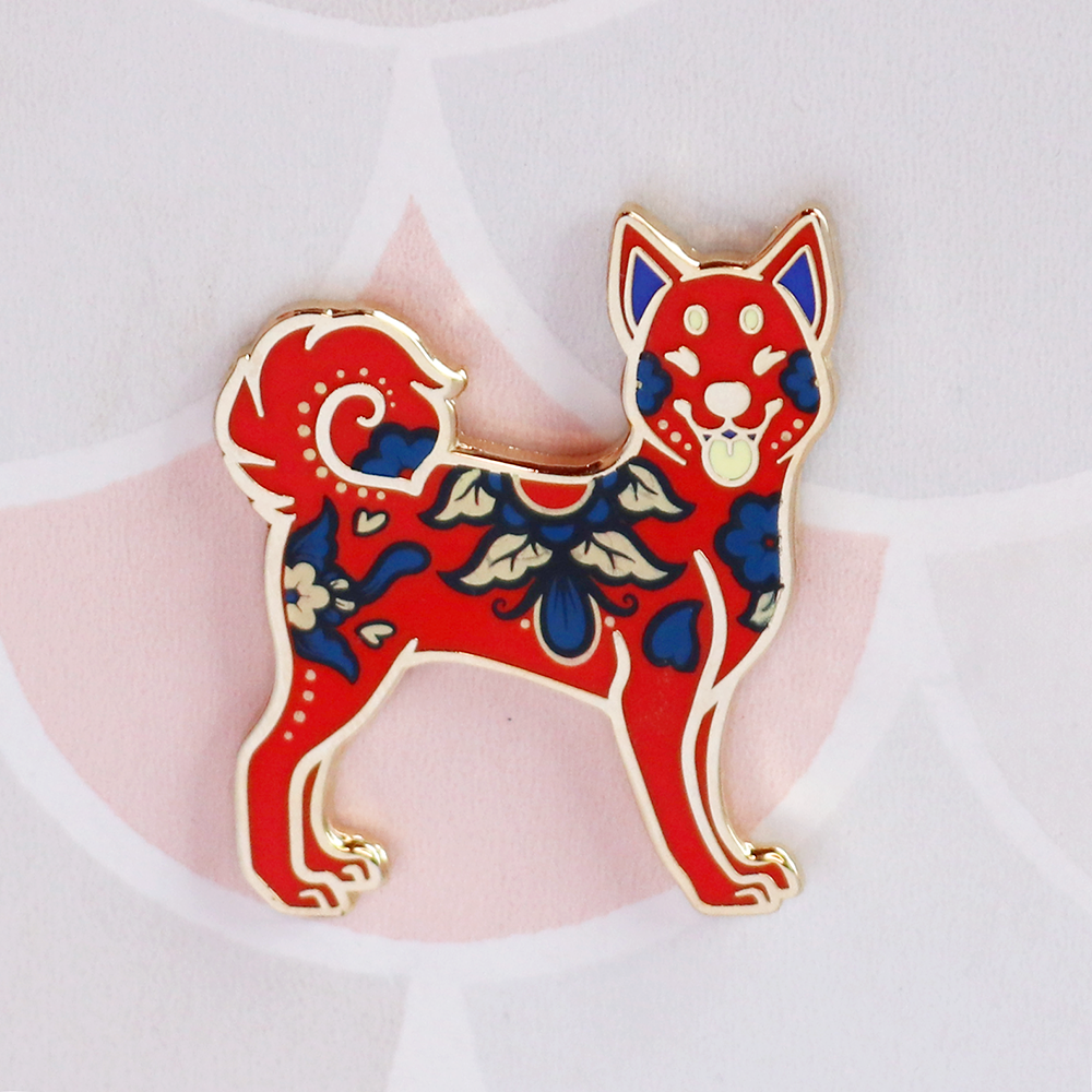 Red Dog Enamel Pin