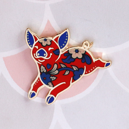 Red Pig Enamel Pin