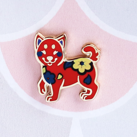 Red Puppy Mini Enamel Pin