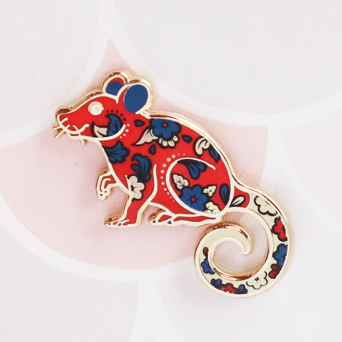 Red Rat Enamel Pin