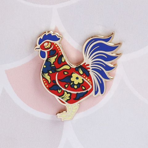 Red Rooster Enamel Pin