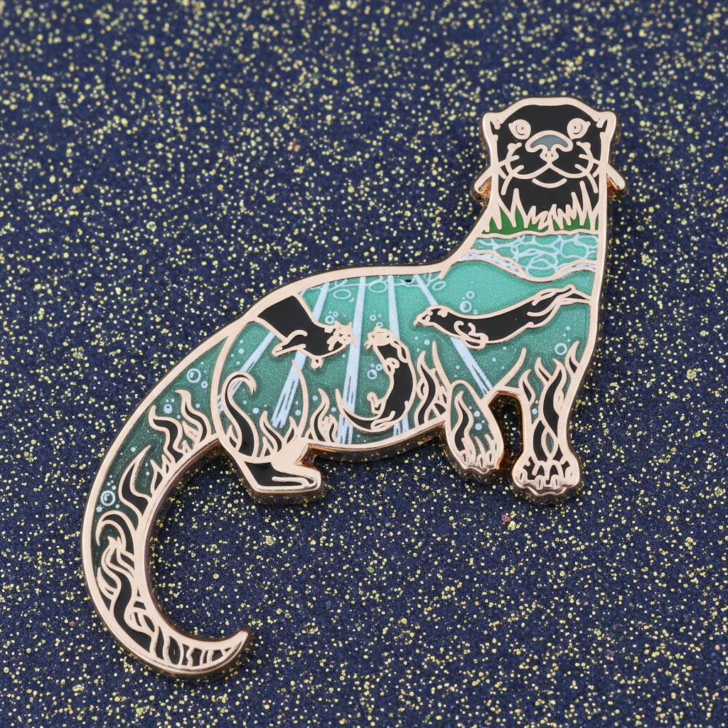 River Otter Enamel Pin