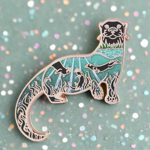 River Otter Enamel Pin