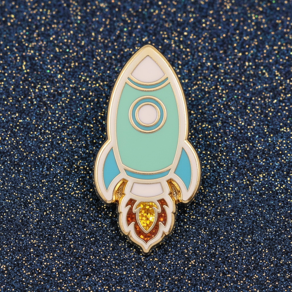Space Rocket Mini Pin
