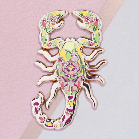 Scorpion Stained Glass Style Enamel Pin