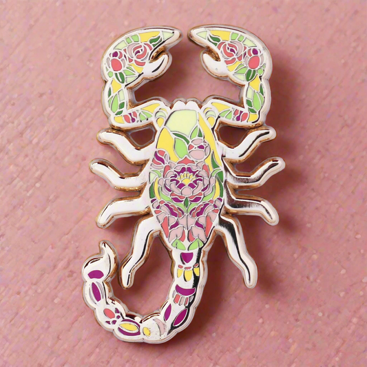 Scorpion Stained Glass Style Enamel Pin