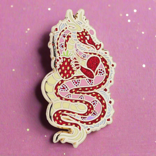Strawberry Dragon Enamel Pin