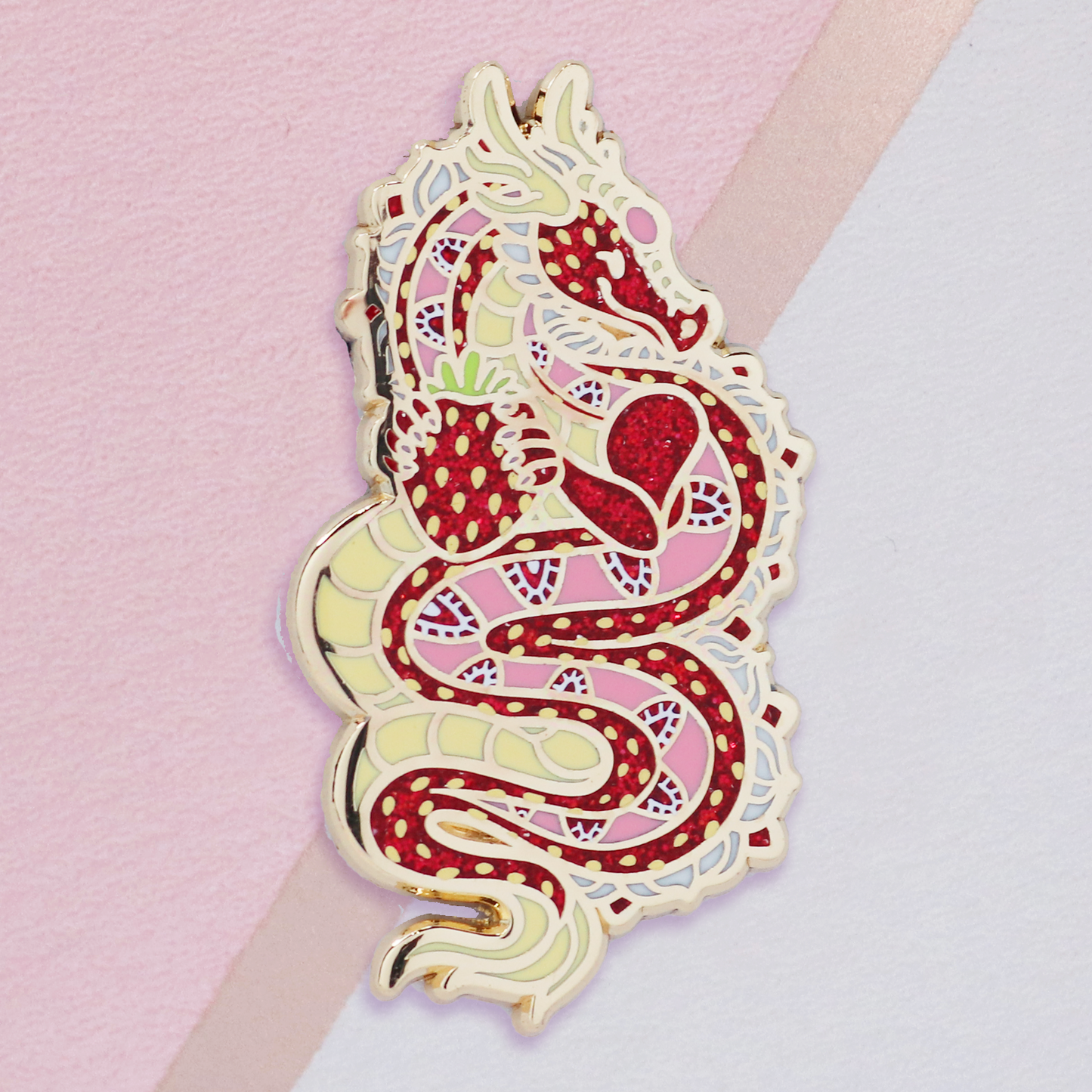 Strawberry Dragon Enamel Pin