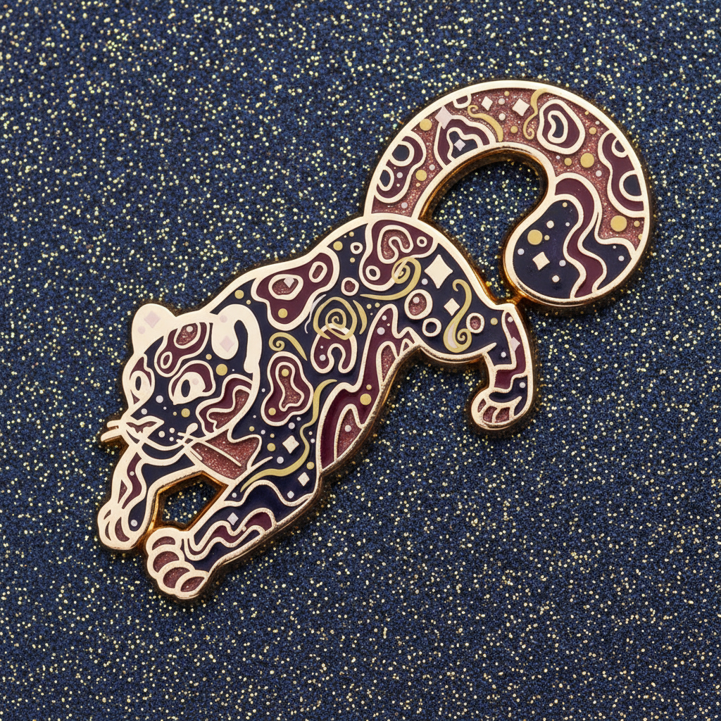 Space Snow Leopard Enamel Pin
