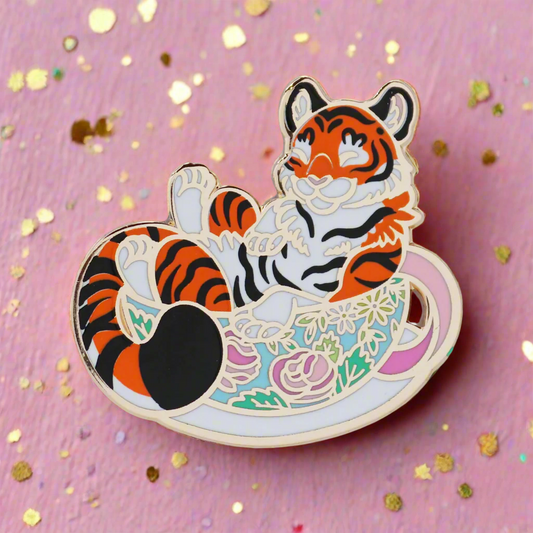 Teacup Tiger Enamel Pin