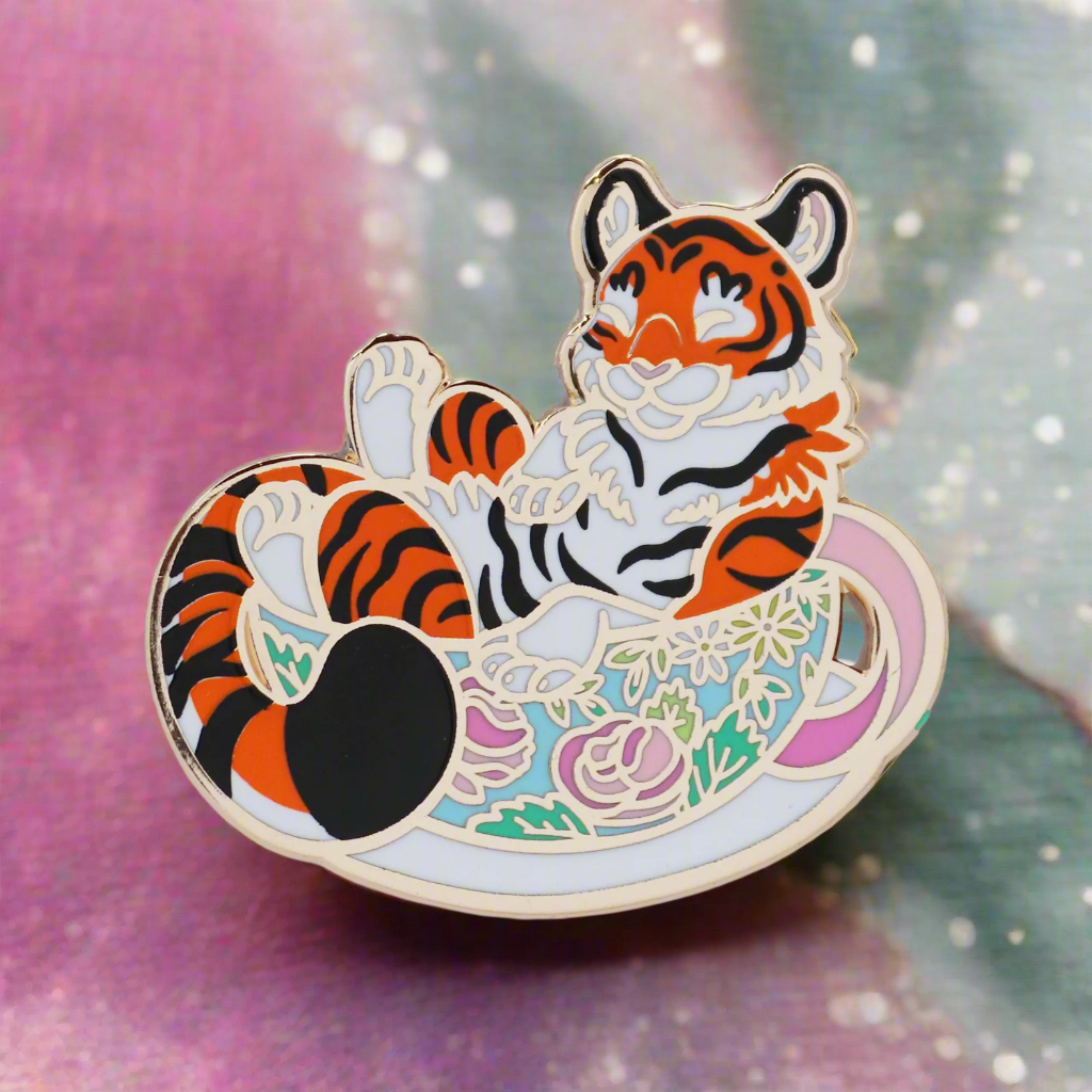 Teacup Tiger Enamel Pin