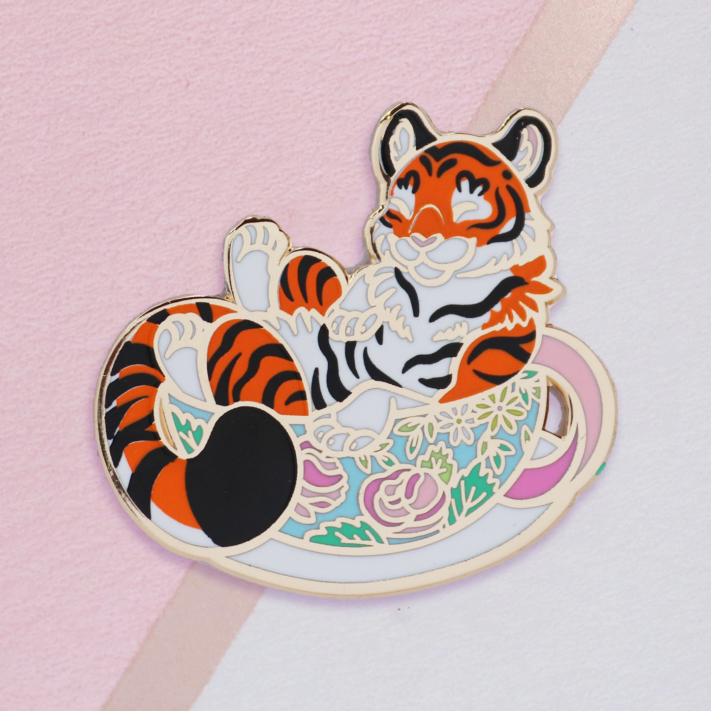 Teacup Tiger Enamel Pin