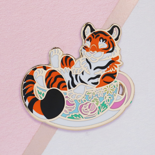Teacup Tiger Enamel Pin