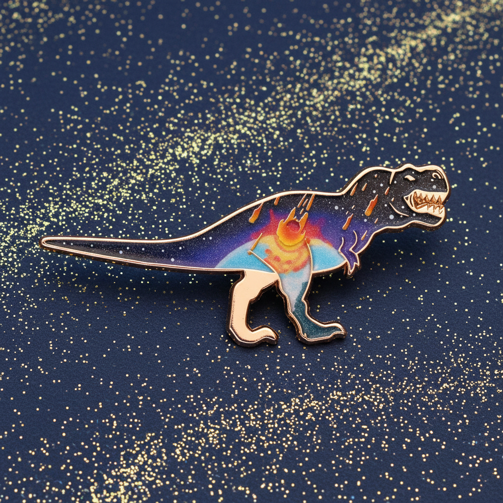 T-Rex Meteor Enamel Pin