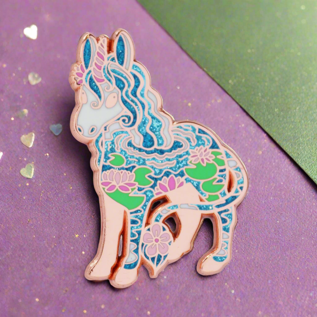 Unicorn Waterfall Enamel Pin