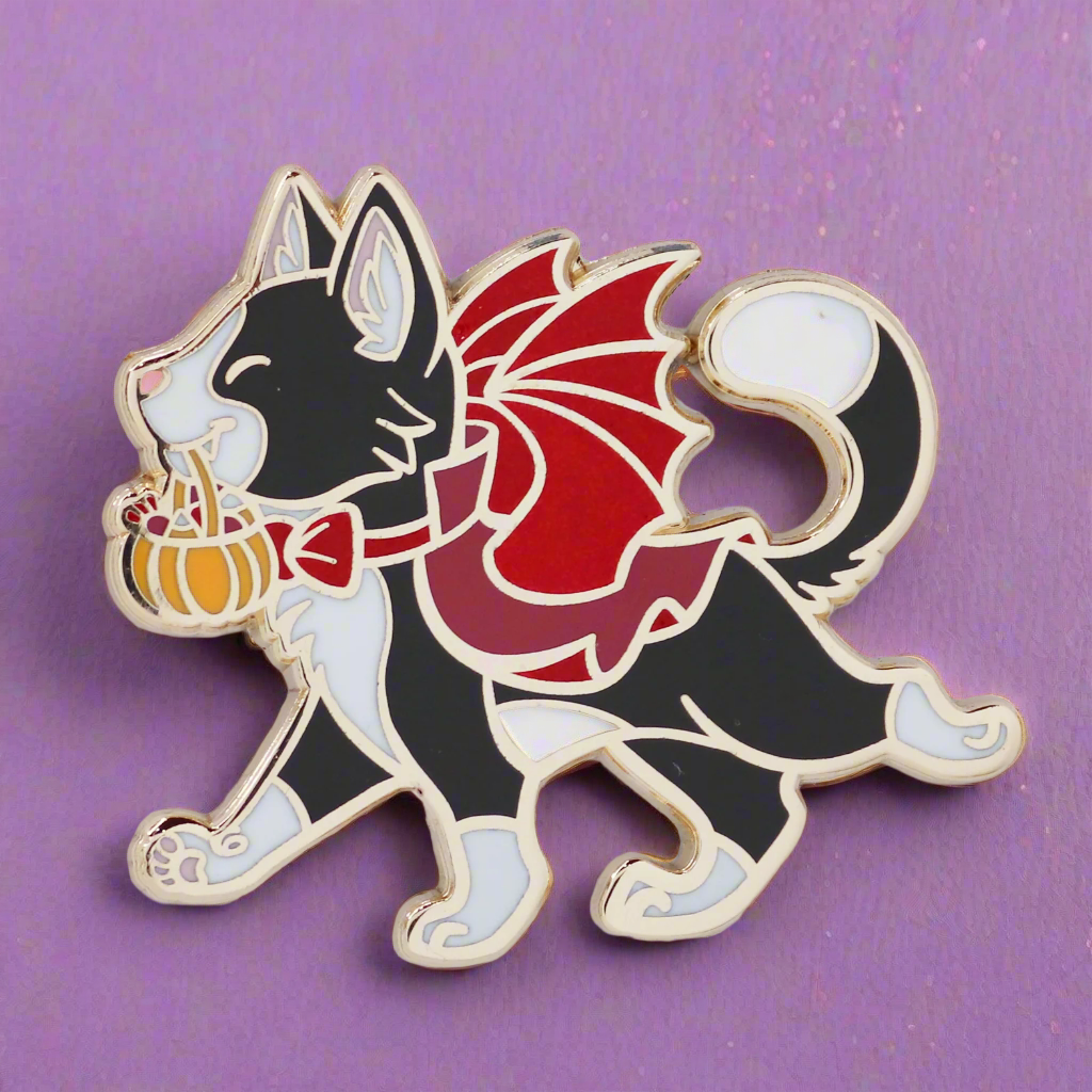 Vampire Kitty Enamel Pin