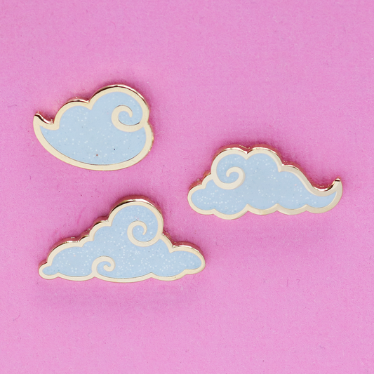 White Fluffy Cloud Mini Pin
