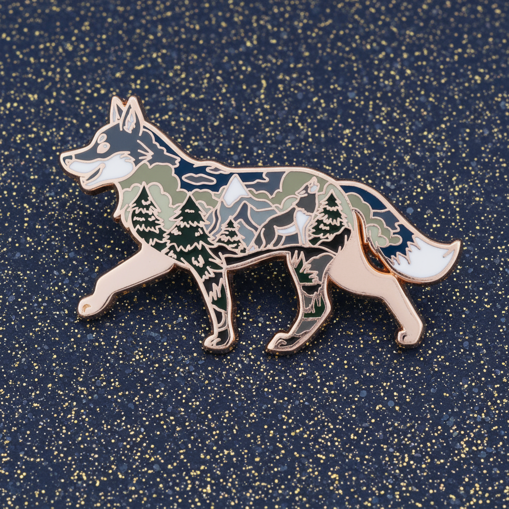 Wolf Enamel Pin