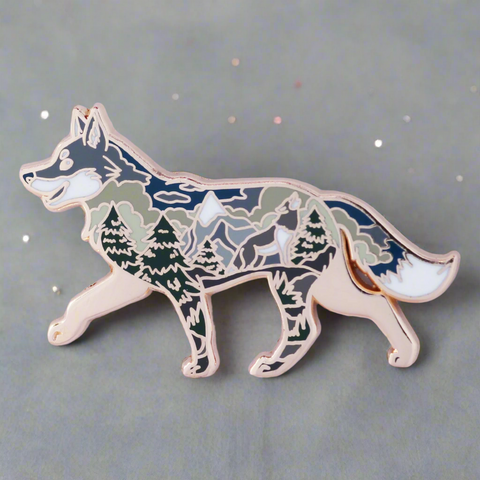 Wolf Enamel Pin