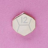D12 Gold Dice Mini Pin