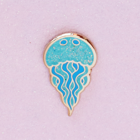 Blue Jellyfish Mini Pin