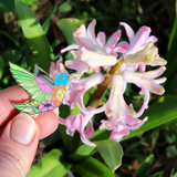 Floral Hummingbird Enamel Pin