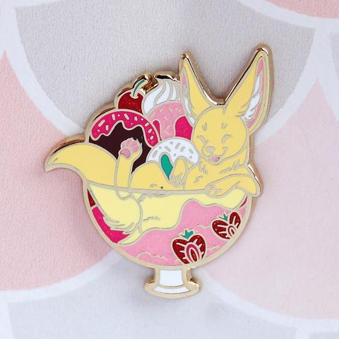 Dessert Fox Enamel Pin