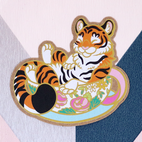 Teacup Tiger Sticker